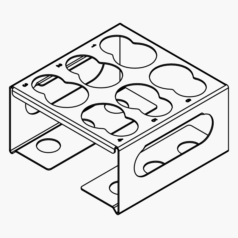 用于玻璃样品管的支架，不锈钢