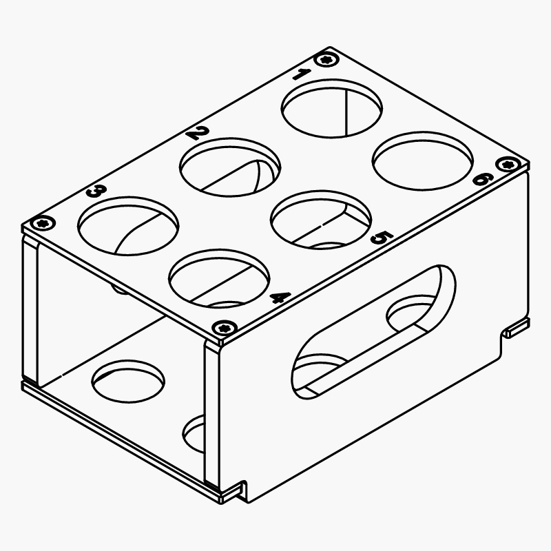 用于玻璃样品管的支架，PTFE